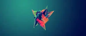 Minimalist fullscreen wallpaper with colorful 3D shapes