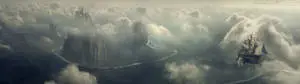 3840x1080 HD Dual Monitor Flying Ship