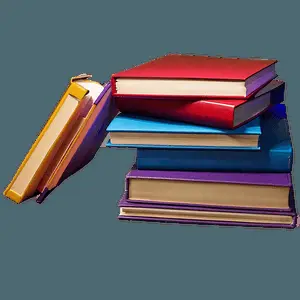 3D Book Stack PNG 4