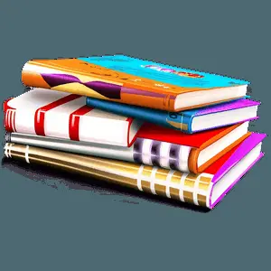 3D Book Stack PNG 91