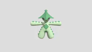 3D Cacturne On Gray Background