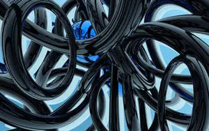 3D Desktop Abstract Thick Black Lines