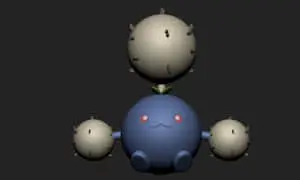 3D Model Of Jumpluff On Black Background