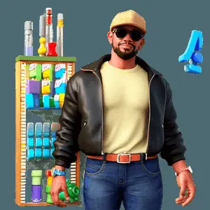 3D Render of Cool Guy PNG pbi