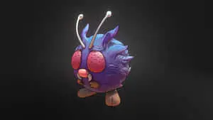 3D Venonat Graphic In Black Background