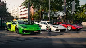 4K Laptop Car Show Lamborghini Aventador