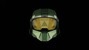4K Master Chief Helmet Art Black Background