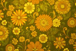 Digital Art Of Floral 70s Aesthetic Desktop