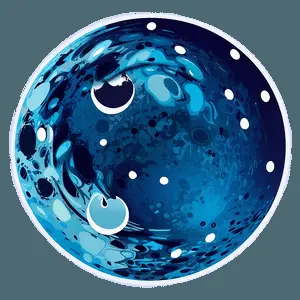 Abstract Blue Moon Design PNG ylw