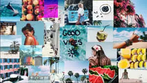 a collage of photos with the words good vibes