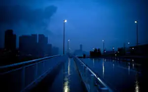 a bridge with a city view