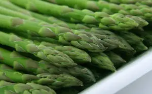 Asparagus Vegetables Served On White Plate