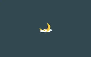 Banana And Crescent Moon Minimal Background