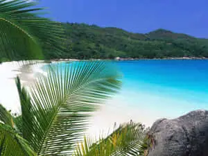 Serene Beach Sunset Desktop Background