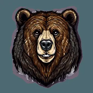 Bear Head Illustration PNG mtr98