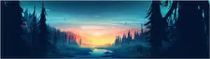Forest Of Pines Sunset Best Monitor Background