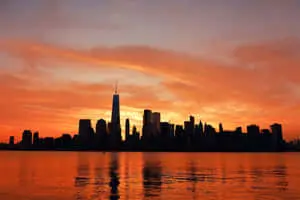Hudson River During Sunset Best New York Background