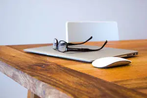 Black-Framed Eyeglasses Laptop Desktop