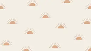 a pattern of suns and sunspots on a beige background