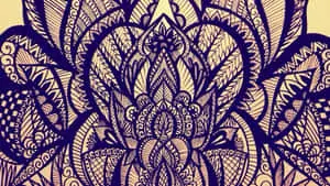 a drawing of a flower with a lotus flower