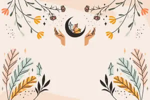 a frame with a moon and flowers