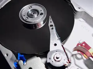 Overhead View of a Computer Hard Drive