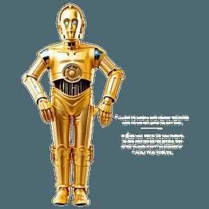 C3PO with Quotes PNG 16