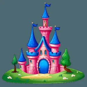 Cartoon Disney Castle Design PNG pps43