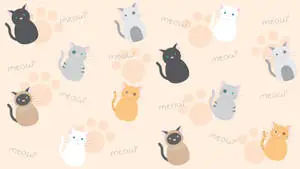 Cat And Meow Prints On Kawaii iPad