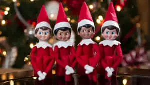 Cute Christmas Elves On A Shelf