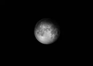 Close-Up Full Moon On Black Desktop