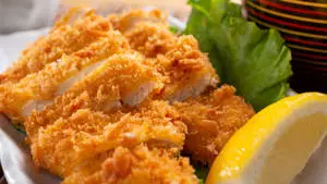 Close-Up Tonkatsu With Slice Of Lemon