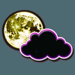 Cloud Cartoon with Moon PNG hrv34