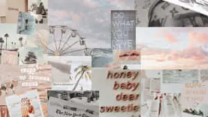 Collage Aesthetic Desktop Beach And Clouds