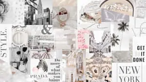 Collage Aesthetic Desktop Grey White
