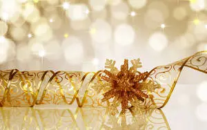 Cool Christmas With Gold Ribbon Desktop