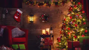 Cool Cozy Living Room Christmas Desktop