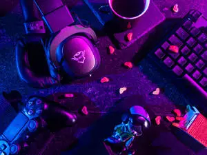 Cool Gaming Desktop Flat-Lay