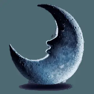 Crescent Moon Face PNG sas
