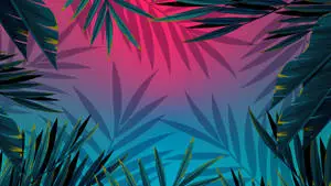 Cute Simple Jungle Leaf Design Aesthetic Desktop