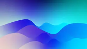 Cute Simple Blue Wave Art Aesthetic Desktop