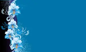 blue floral background with white flowers