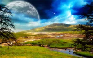 A stunning view of a full moon against a beautiful night sky 