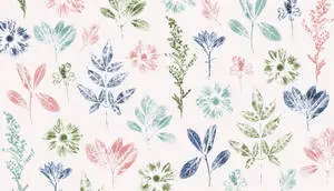 Flowers And Leaves On Floral Desktop