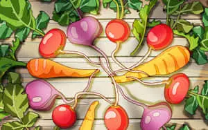 Vegetable Food Digital Illustration Background