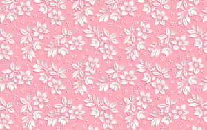 a pink floral pattern with white flowers