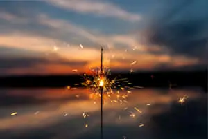 Gold Sparkle And Sunset Sky Background