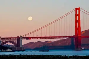 Golden Gate Bridge Full Moon 