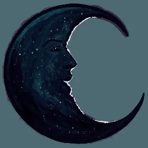 Hand Drawn Crescent Moon PNG 49