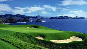 A Beautiful Golf Course On A Relaxing Spring Day 